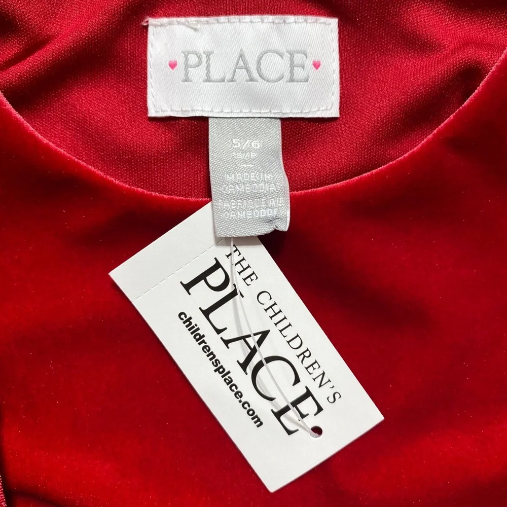 The Childrens Place Girls‎ Sleeveless Striped Holiday Dress Size Small 5/6 Red